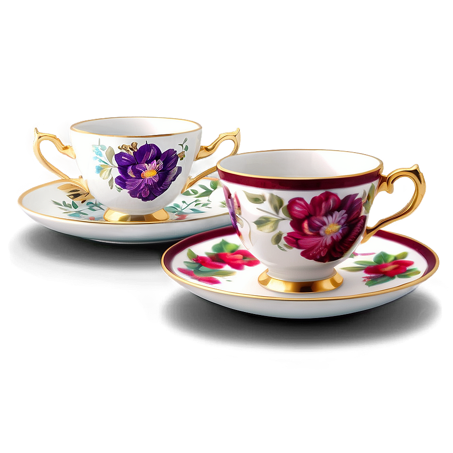 Floral Tea Cup Collection Png Flk