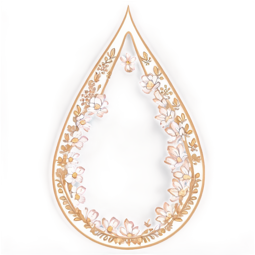 Floral Teardrop Png 05252024