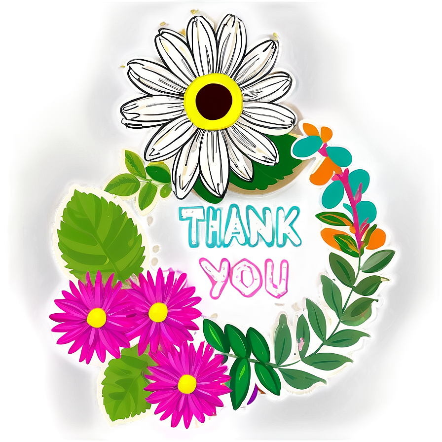 Floral Thank You Stickers Png 06292024