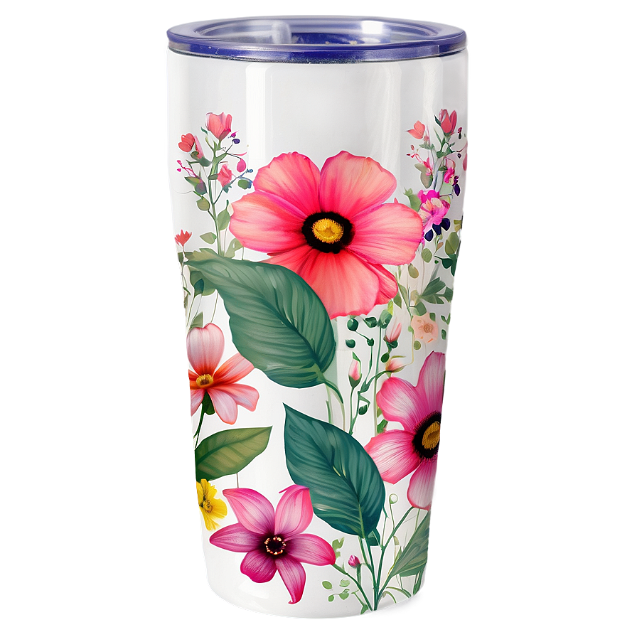 Floral Tumbler Design Png Amc