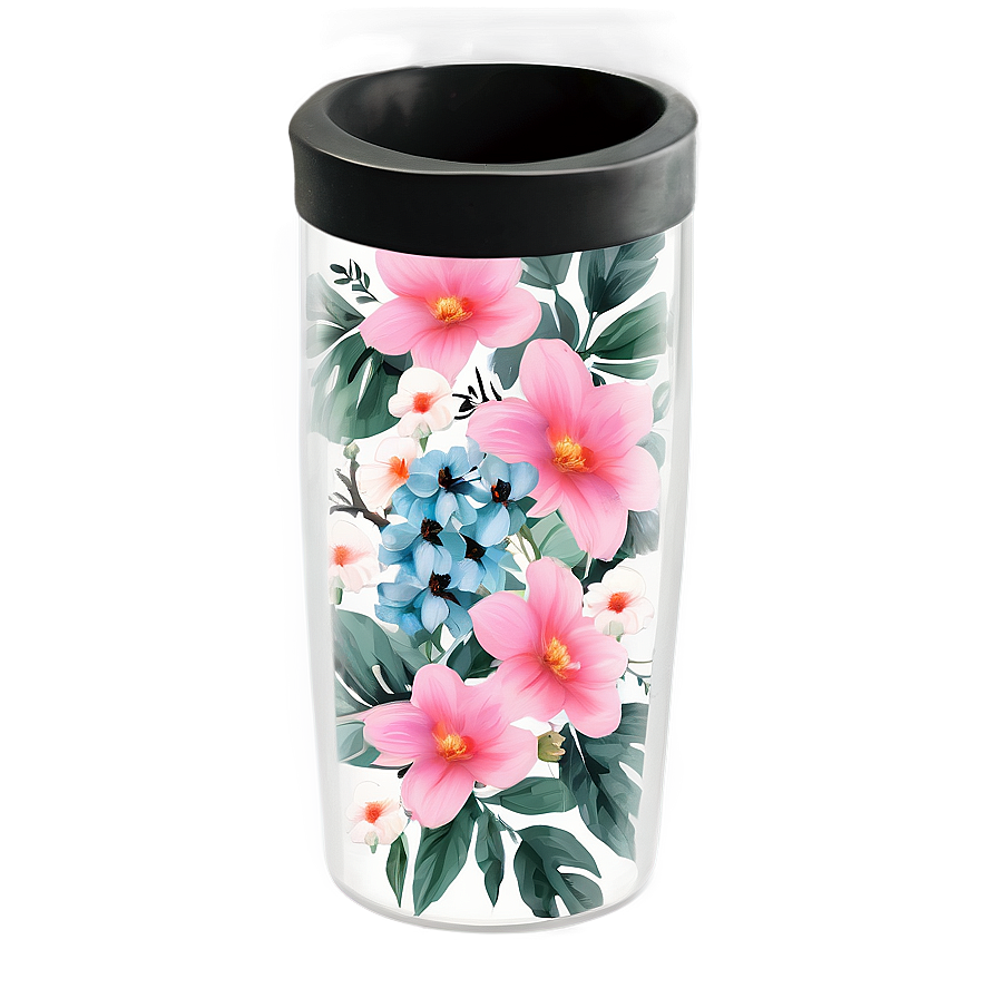 Floral Tumbler Design Png Vag34