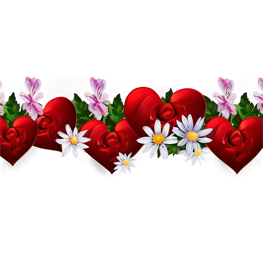 Floral Valentines Day Border Png 06262024