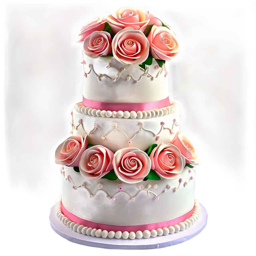 Floral Wedding Cake Png Flw81