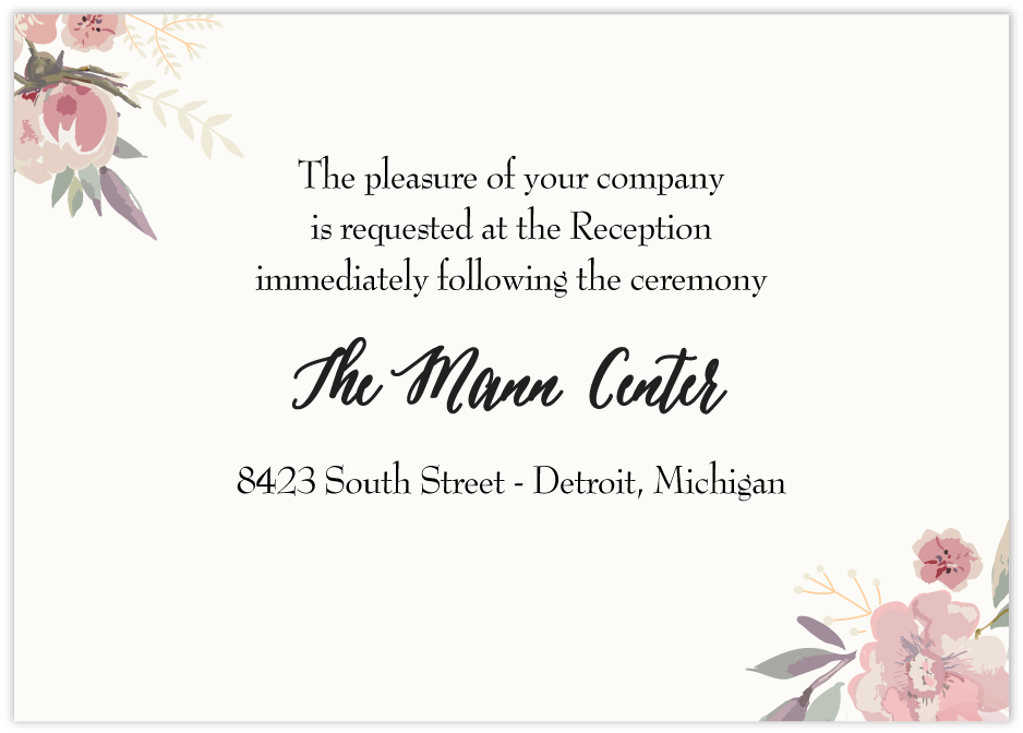 Floral Wedding Reception Invitation