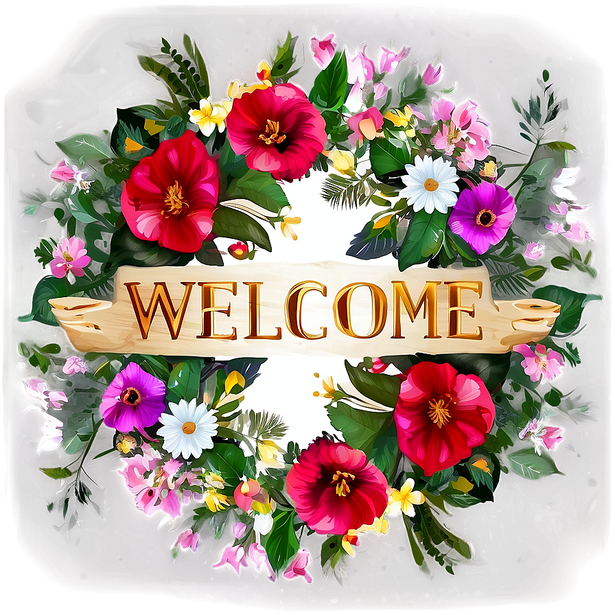 Floral Welcome Design Png 41