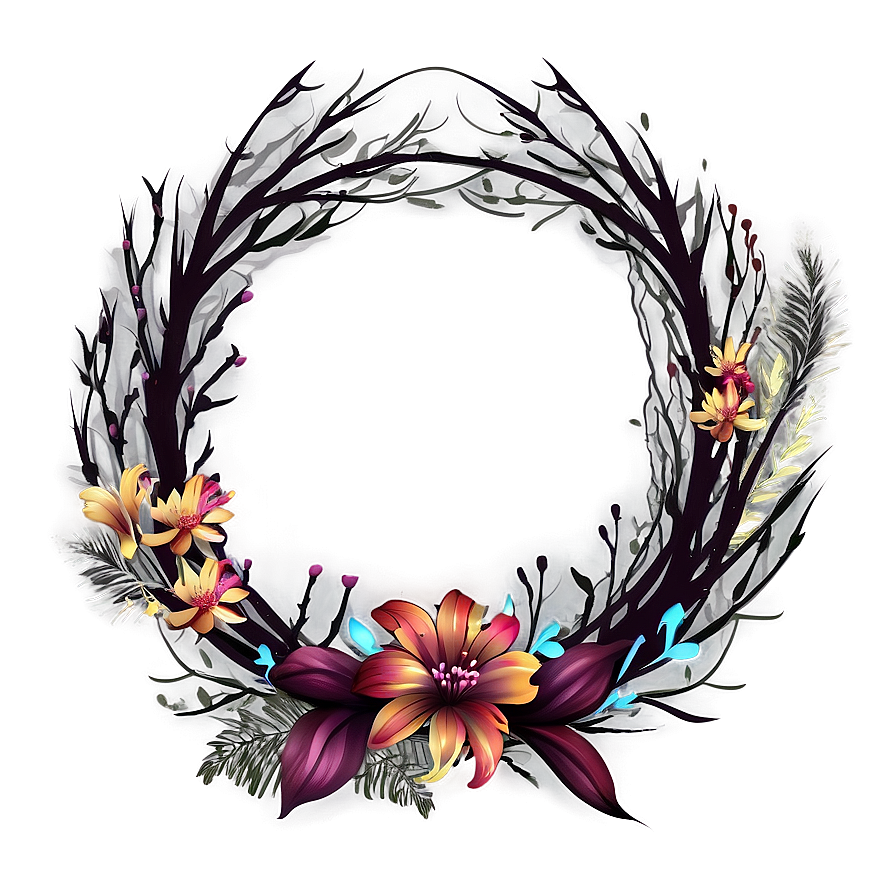 Floral Wreath Design Png 05242024