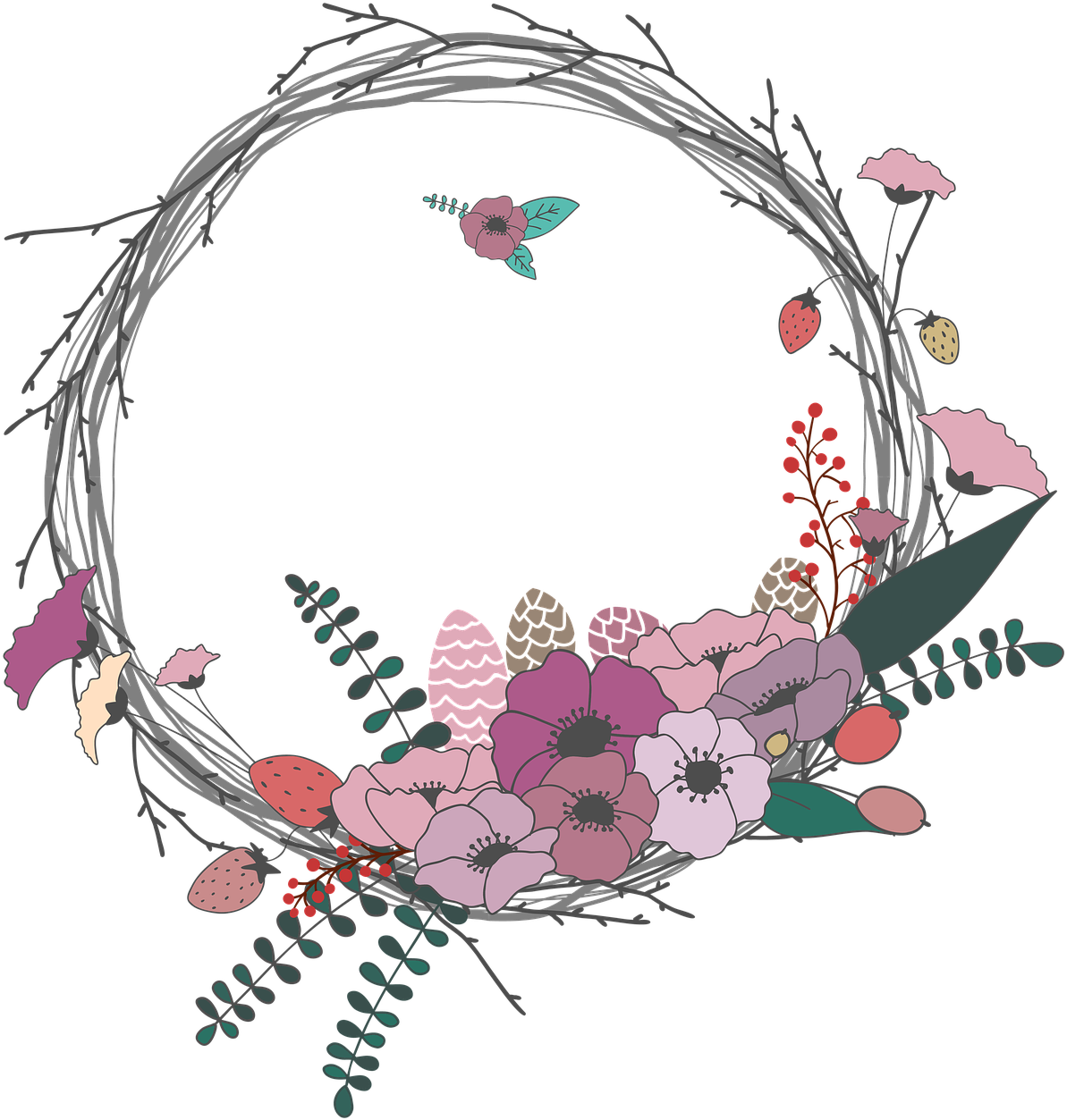 Floral Wreath Illustration