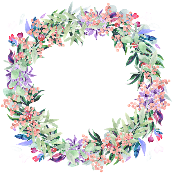 Floral Wreath Watercolor Design