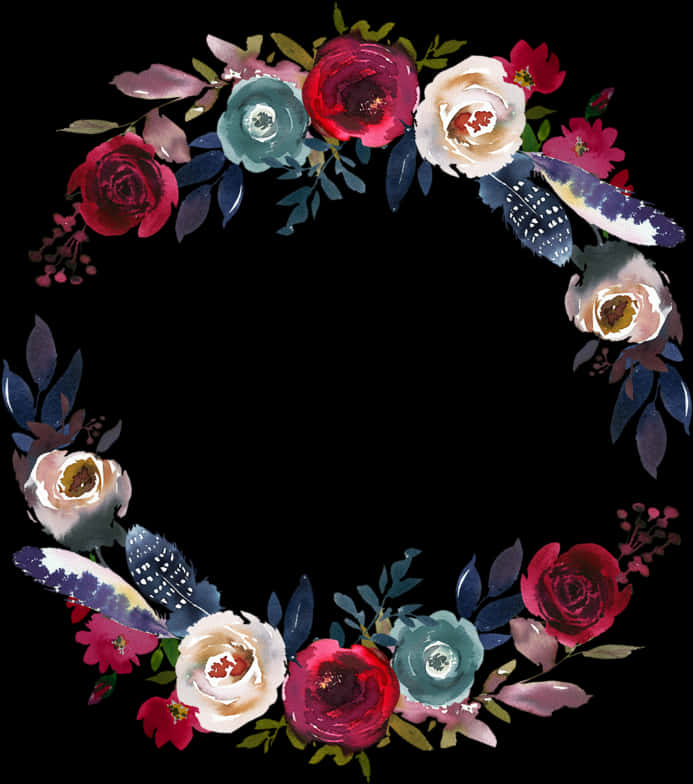 Floral Wreath Watercolor Design