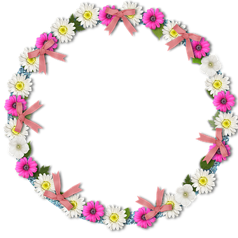 Floral_ Wreath_with_ Pink_ Bows