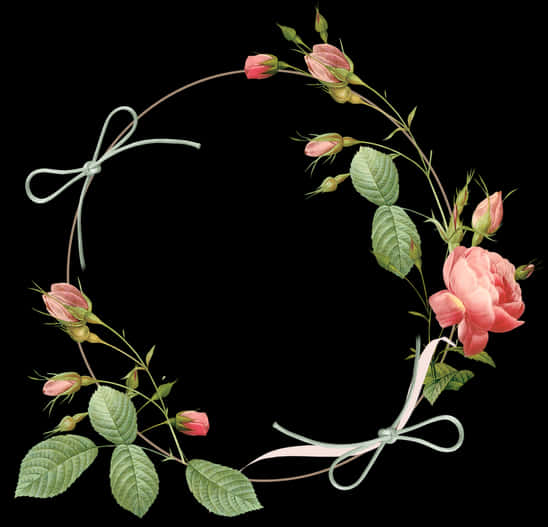 Floral_ Wreath_with_ Ribbon_ Accent