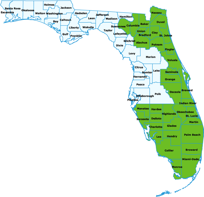 Florida Counties Map