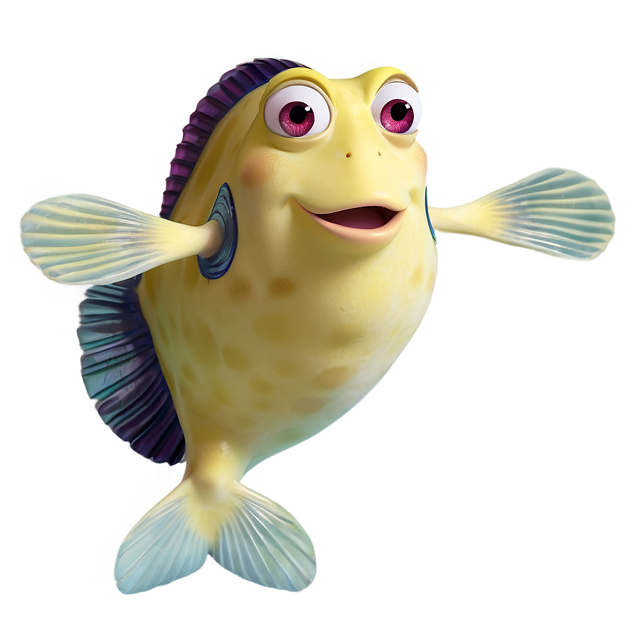 Flounder Character Pose Png Ikn