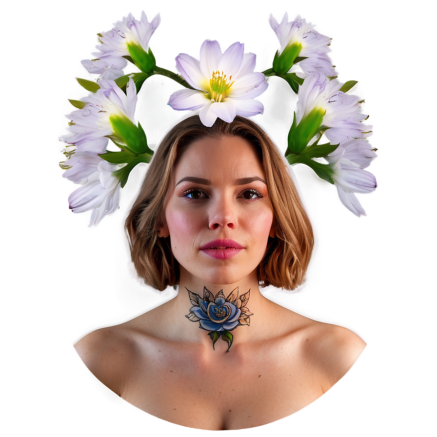 Flower Neck Tattoo Setups Png 94