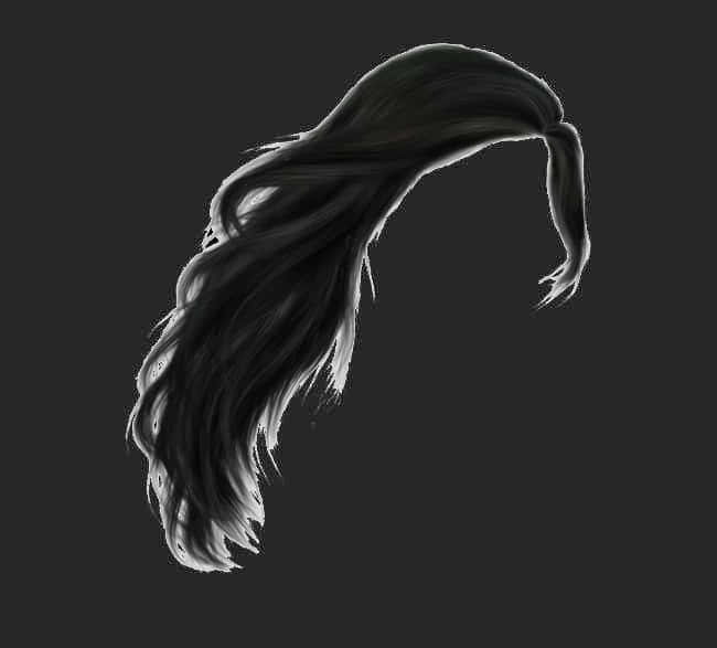 Flowing_ Black_ Hair_ Artwork