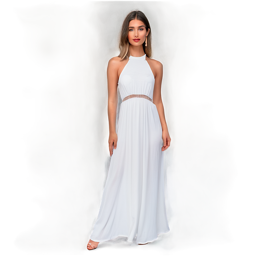 Flowy White Maxi Dress Png Slo