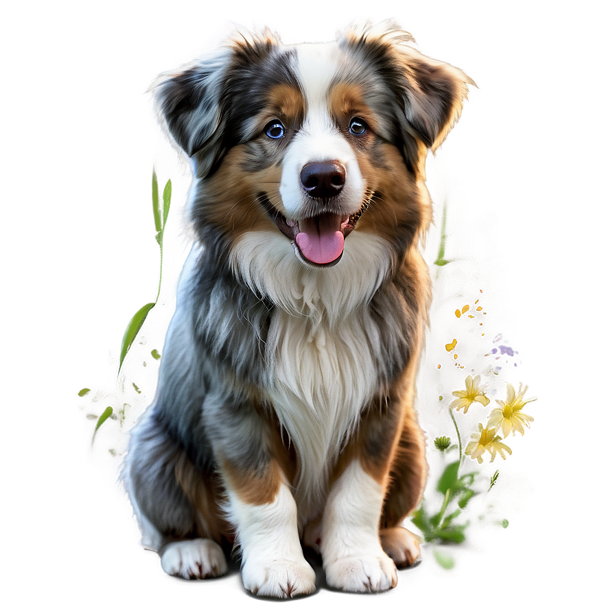 Fluffy Australian Shepherd Png Dcx39