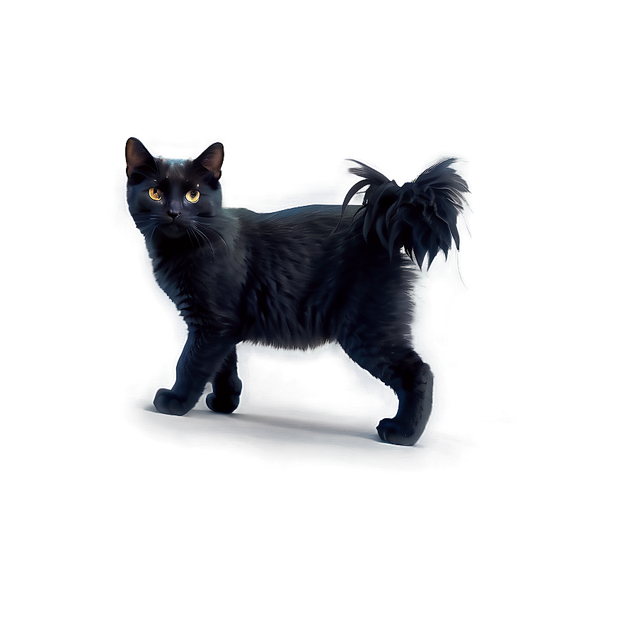 Fluffy Black Cat Png 05232024