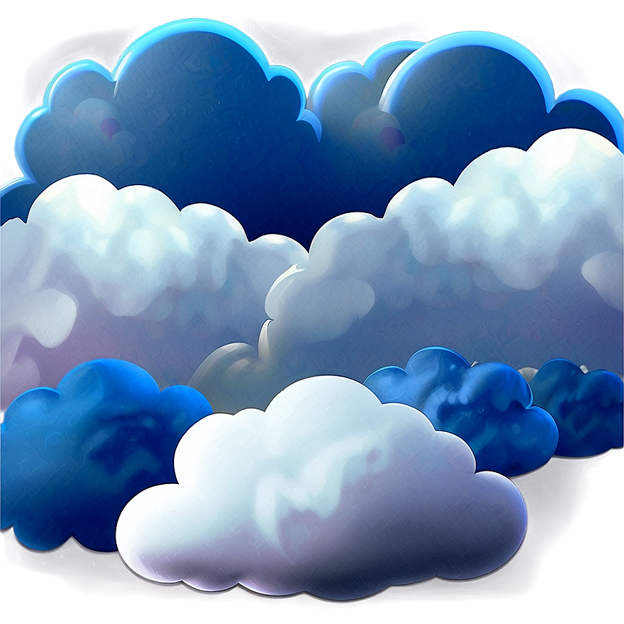 Fluffy Blue Clouds Pattern Png Obt