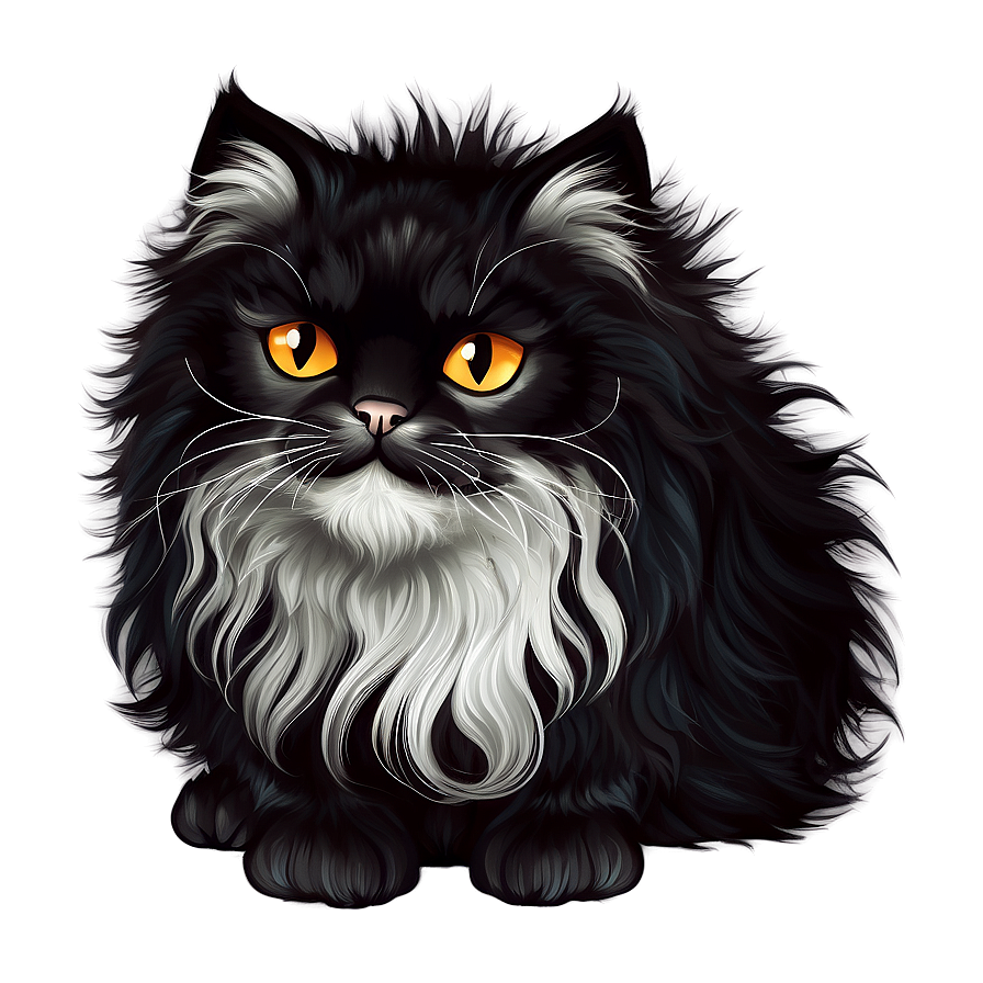 Fluffy Cat Illustration Vector Png 4