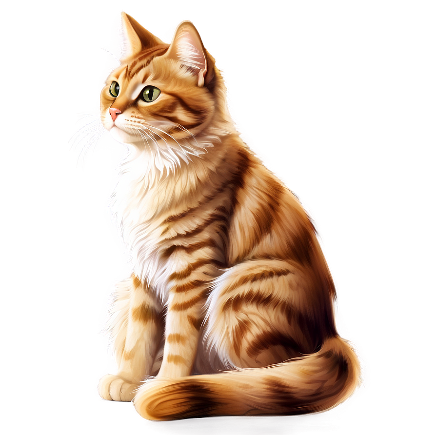 Fluffy Cat Illustration Vector Png Dhx