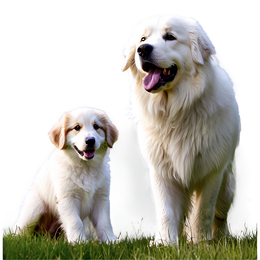 Fluffy Great Pyrenees In Field Png 64