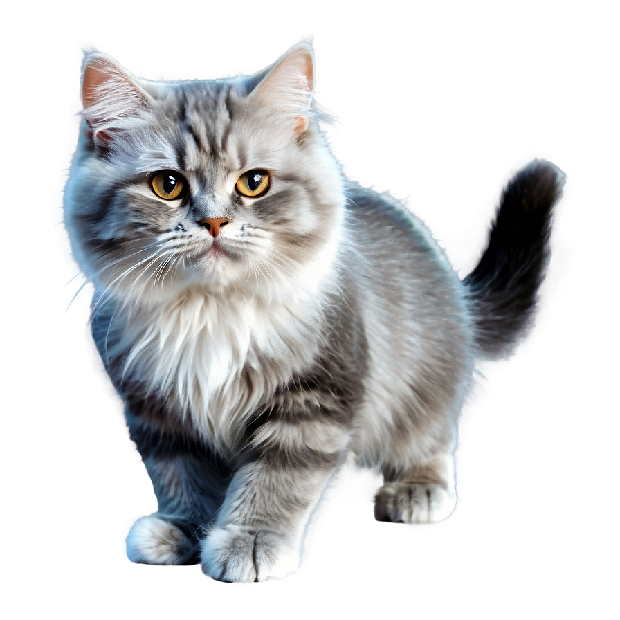 Fluffy Grey Cat Png 18