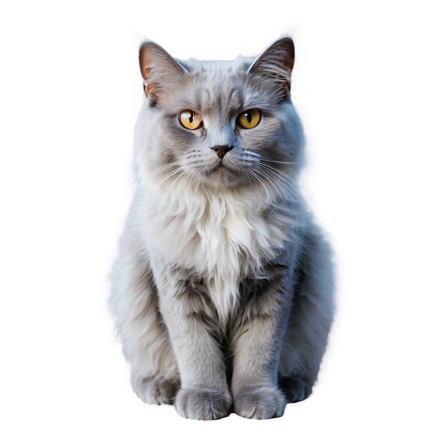 Fluffy Grey Cat Png Fag