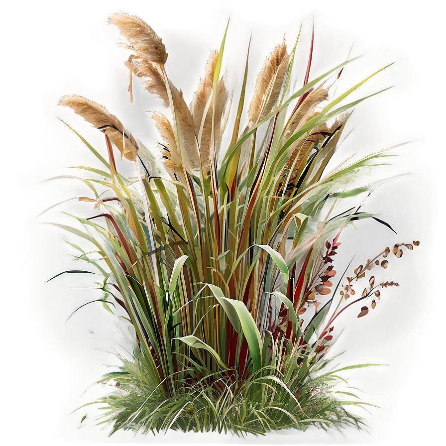 Fluffy Ornamental Grass Png Axp14