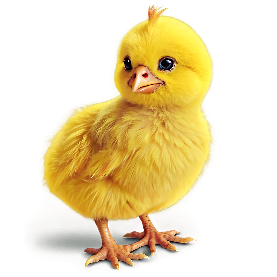 Fluffy Yellow Chick Cartoon Png 14