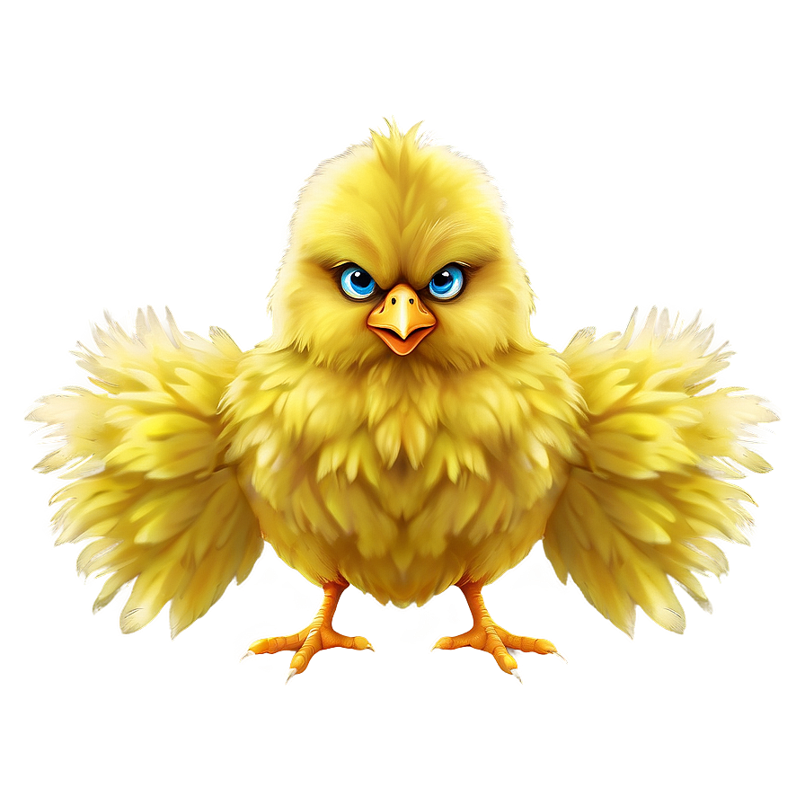 Fluffy Yellow Chick Cartoon Png Bgs28