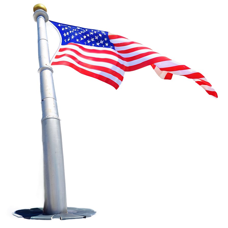 Flying American Flag Pole Art Png 13