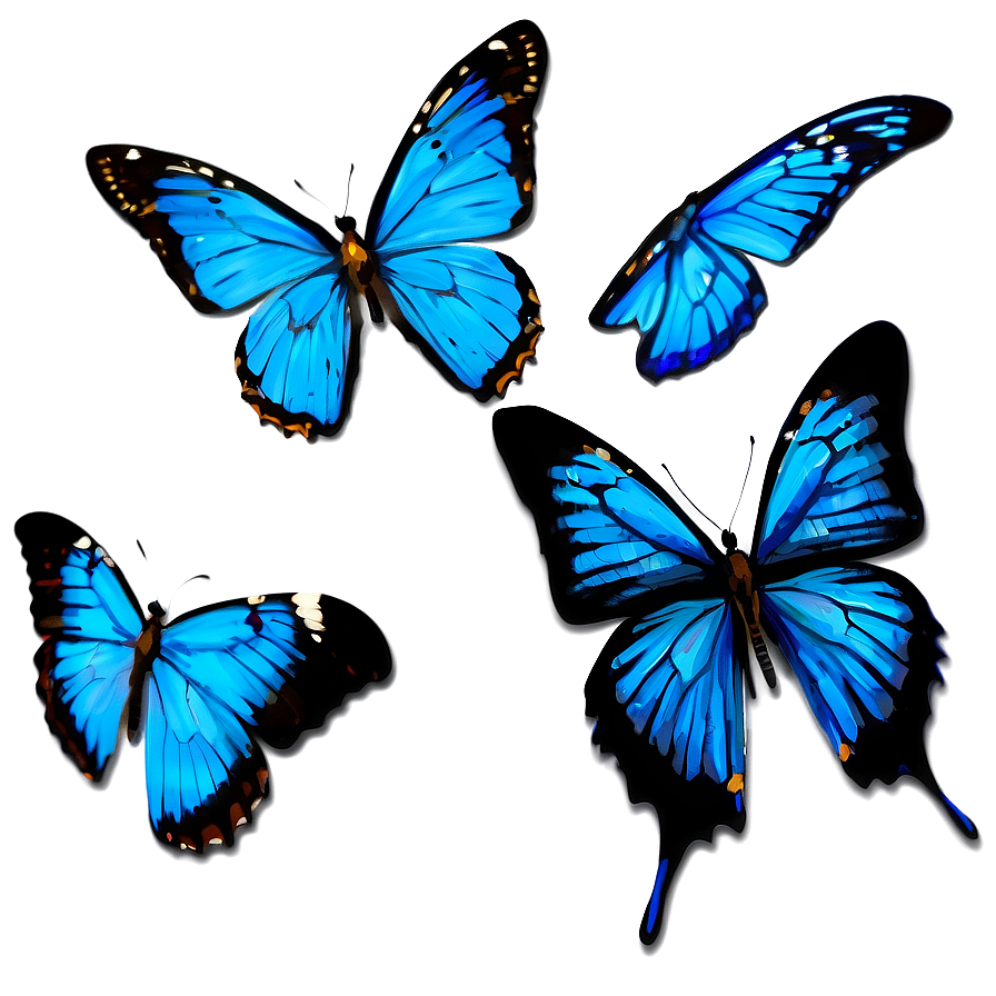 Flying Blue Butterflies Png 06132024