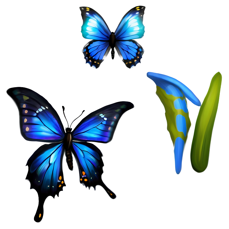 Flying Blue Butterflies Png Ugl35