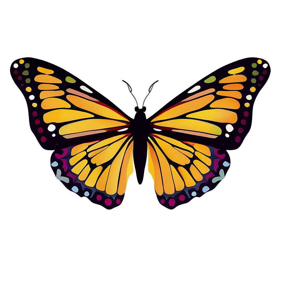 Flying Butterfly Outline Png 05252024