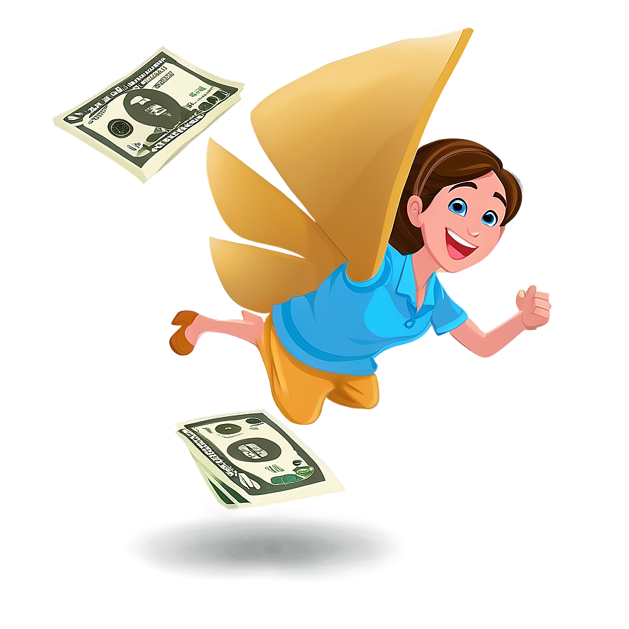 Flying Cartoon Money Png Phe