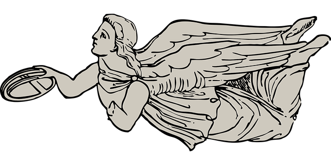 Flying Nike Greek Mythology Illustration