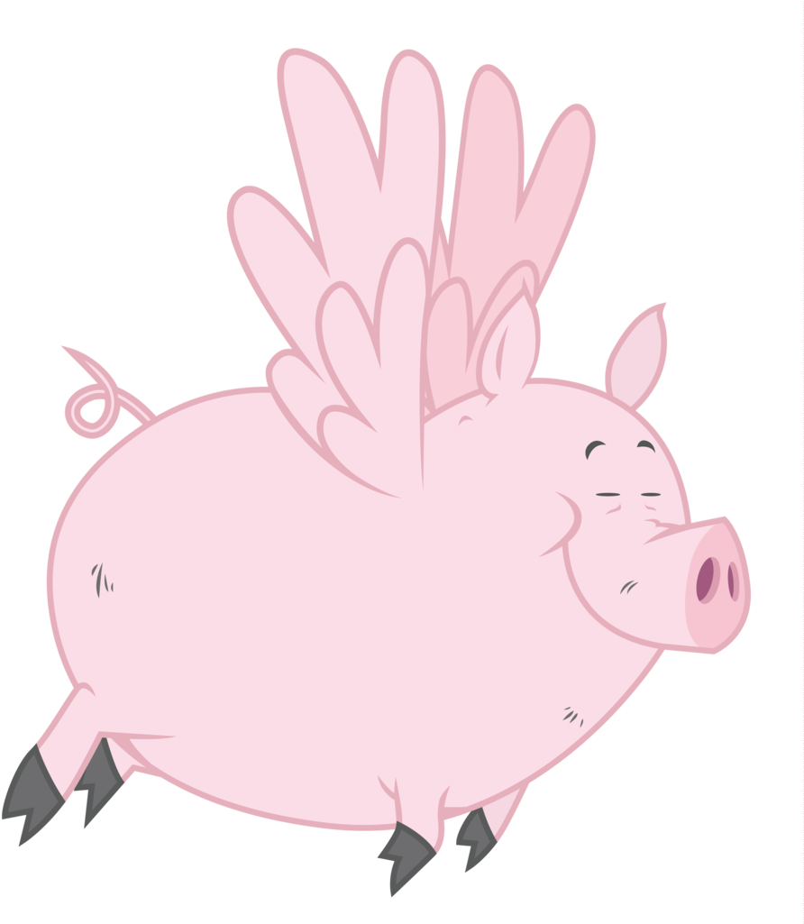 Flying Pig Cartoon Illustration