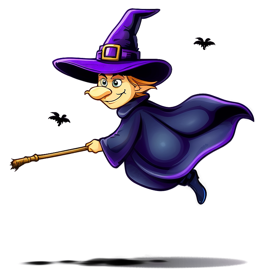 Flying Wizard On Broom Png 06112024