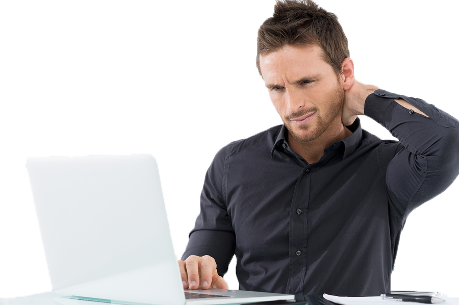 Focused Businessman Using Laptop