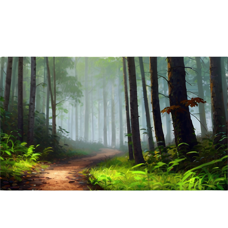 Foggy Forest Path Png Tjf