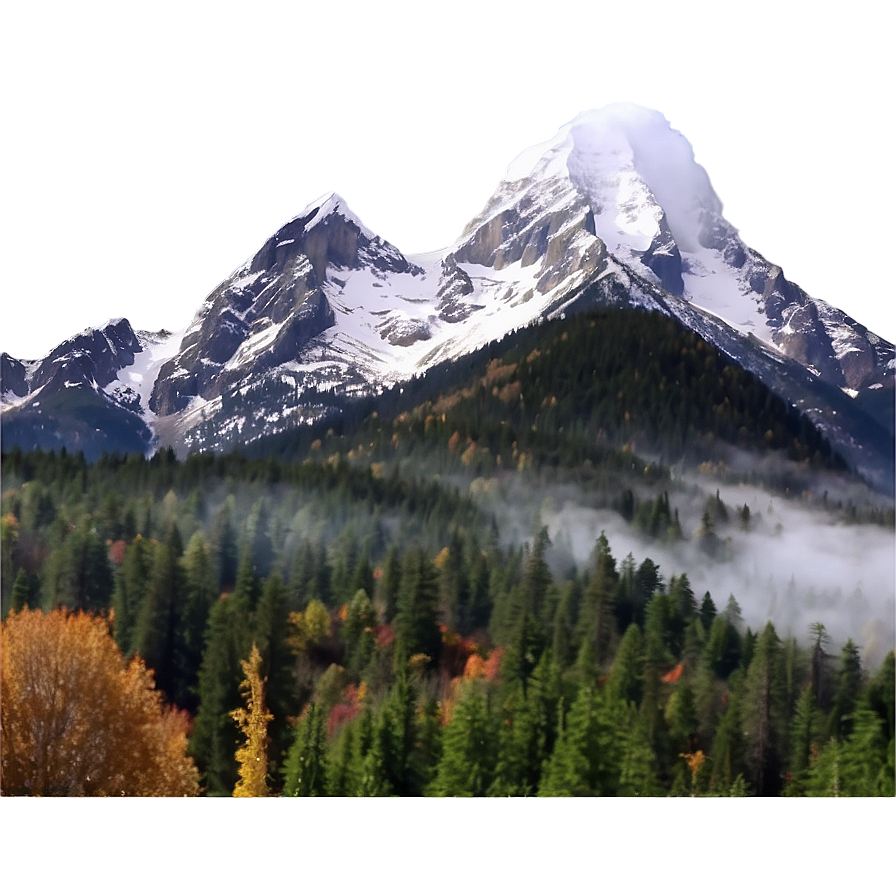 Foggy Mountain Range Landscape Png Gxj74