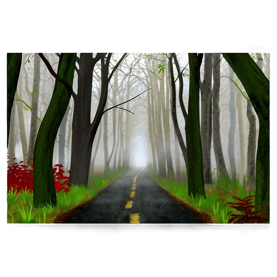 Foggy Woods Path Png 61