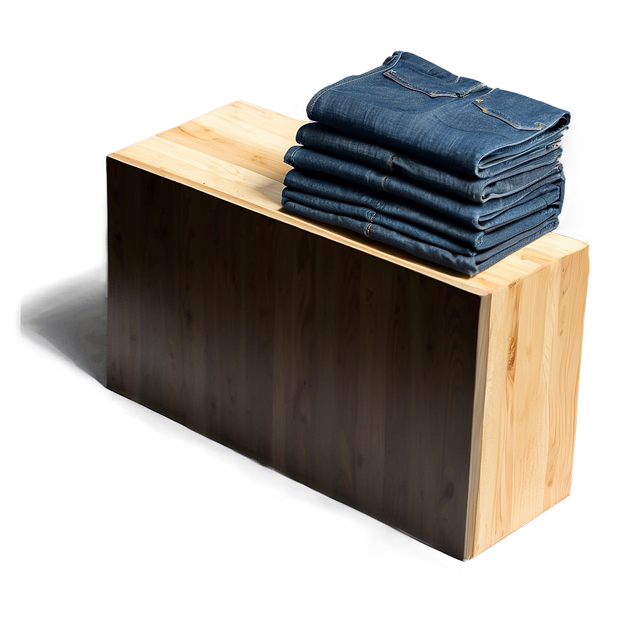 Folded Jeans On Shelf Png 06272024