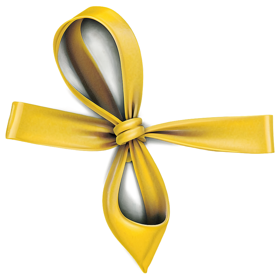 Folded Yellow Ribbon Png 06262024