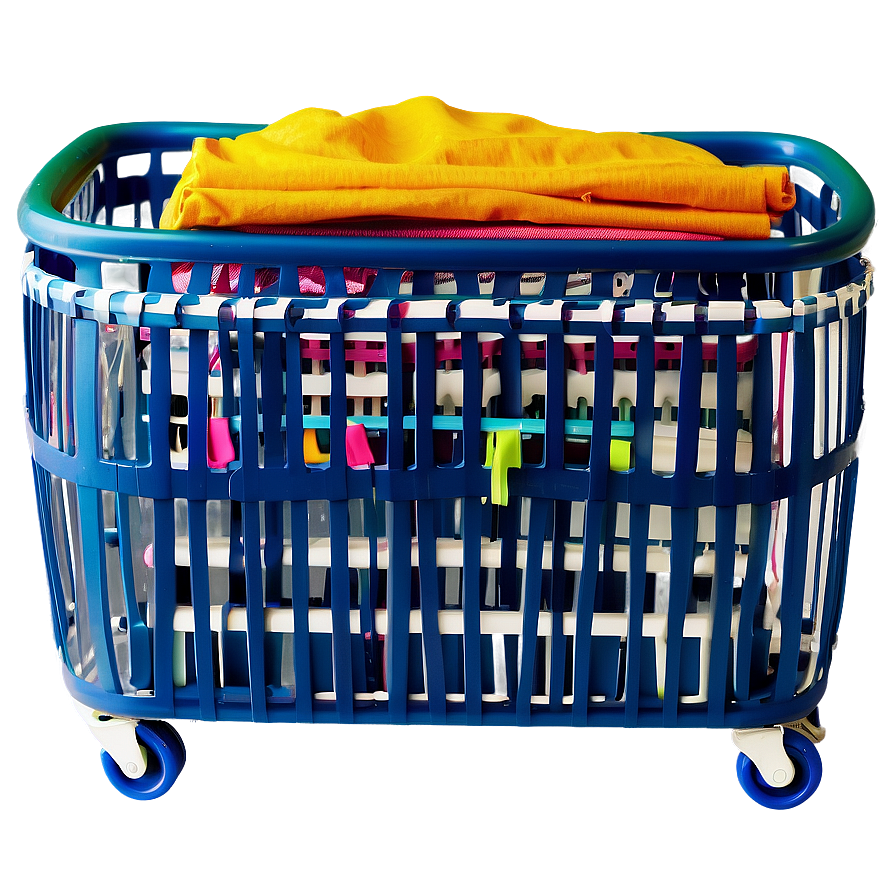 Folding Laundry Basket On Wheels Png Crr94