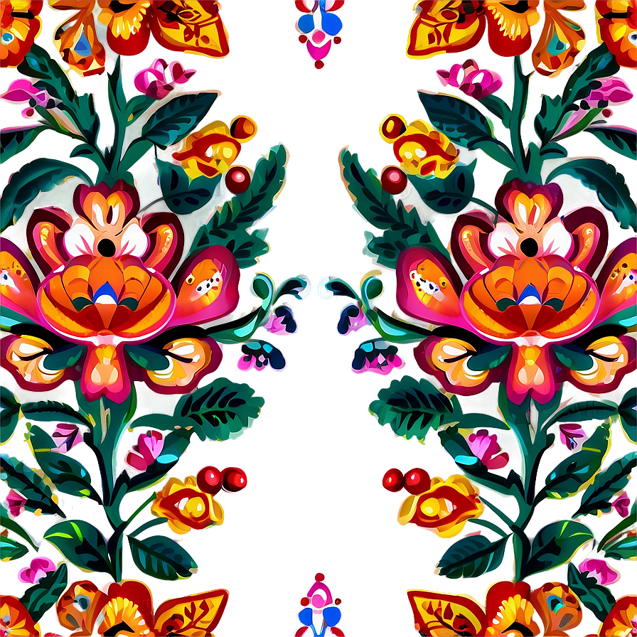 Folk Floral Pattern Png 06202024