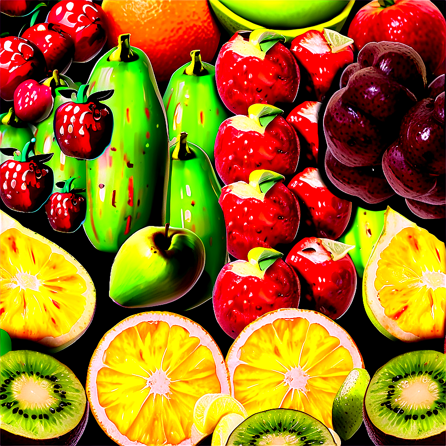 Food And Fruits Patterns Png Hqy