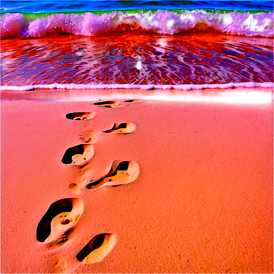 Footprints In Sandy Beach Png 06242024