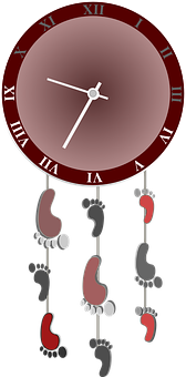 Footsteps Pendulum Clock Illustration